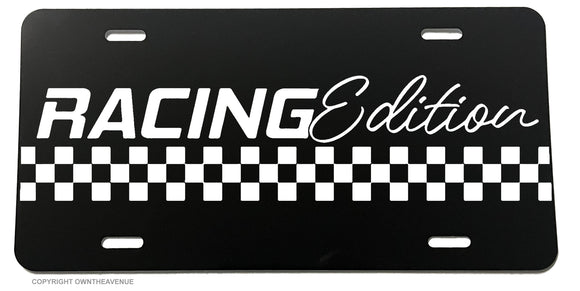 Checkered Pattern Flag Racing Edition Euro Racing Drifting License Plate Cover