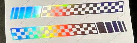 2Pcs Racing Checkered Stripes Lifted Truck Holographic Vinyl Sticker Decals