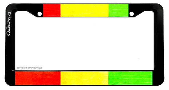 Rasta Rastafarian Pattern Colors Reggae License Plate Frame - OwnTheAvenue