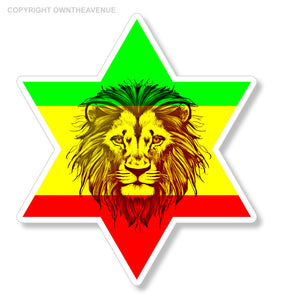 Rasta reggae jah lion of judah one love rastafari star vinyl sticker decal 3.75"