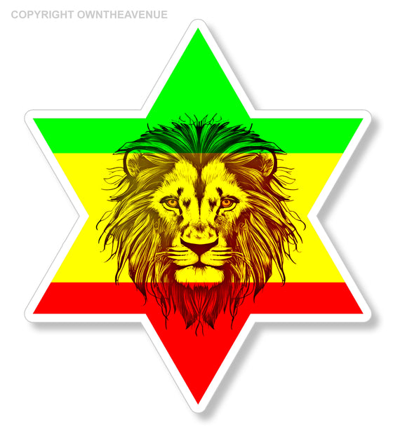 Rasta reggae jah lion of judah one love rastafari star vinyl sticker decal 3.75