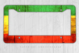 Rasta Rastafarian Grunge Style Auto Metal Printed License Plate Frame - OwnTheAvenue