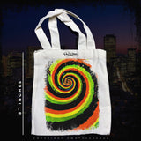 Rasta Rastafarian Pattern Grunge Mini Tote Bag - 8" Inches