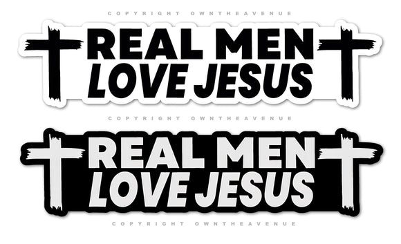 2Pcs Real Men Love Jesus Christian Religious Vinyl Stickers 5