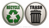 2 Pack - Recycle & Trash Labels Vinyl Sticker Decals Model V01 - 4.5" Inches Long Side Each - OwnTheAvenue