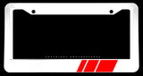 Red Sport Racing Stripe Drifting Model V001A White License Plate Frame - OwnTheAvenue