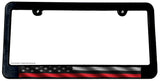 Support Firefighters USA American Flag Slim Style License Plate Frame - OwnTheAvenue