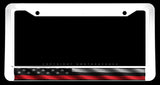 Support Firefighters USA American Flag White License Plate Frame - OwnTheAvenue