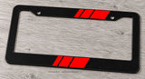 Red Sport Racing Stripe JDM Racing Model V01 Black License Plate Frame