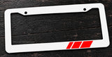 Red Sport Racing Stripe Drifting Model V001A White License Plate Frame - OwnTheAvenue