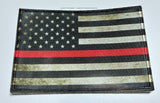 USA American Red Vintage Style Flag Support Firefighters Iron On Patch - OwnTheAvenue