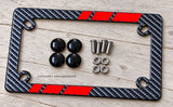 Red Sport Racing Stripe Carbon Fiber Motorcycle License Plate Frame - OwnTheAvenue