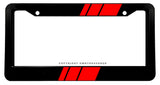 Red Sport Racing Stripe JDM Racing Model V01 Black License Plate Frame