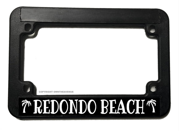 Redondo Beach Palm Trees Motorcycle License Plate Frame