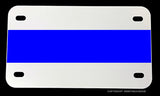 Reflective Blue Line Support Police Back The Blue Motorcycle Metal License Plate