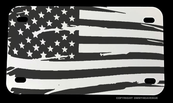 USA American Flag Distressed Motorcycle Metal License Plate - OwnTheAvenue