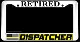 Retired Support Dispatchers Yellow Colored Line Flag White License Plate Frame - OwnTheAvenue