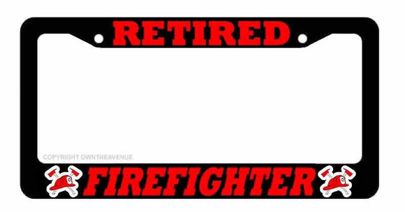 Retired Fire Fighter Firefighter Car Truck Auto License Plate Frame - OwnTheAvenue