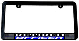 Retired Support Police Blue Colored Line Flag License Plate Frame - OwnTheAvenue