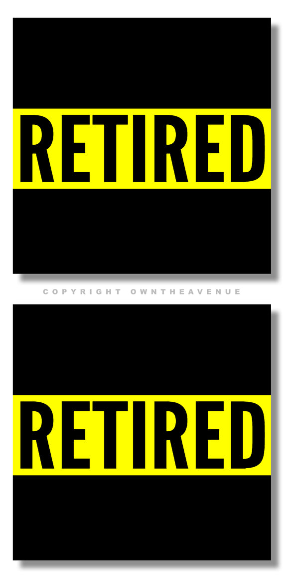 2Pcs Retired Support Dispatchers Yellow Colored Line Vinyl Sticker Decals 3.25