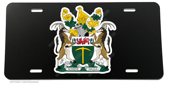 Rhodesia Rhodesian Coat of Arms Flag Black Metal Auto License Plate - OwnTheAvenue