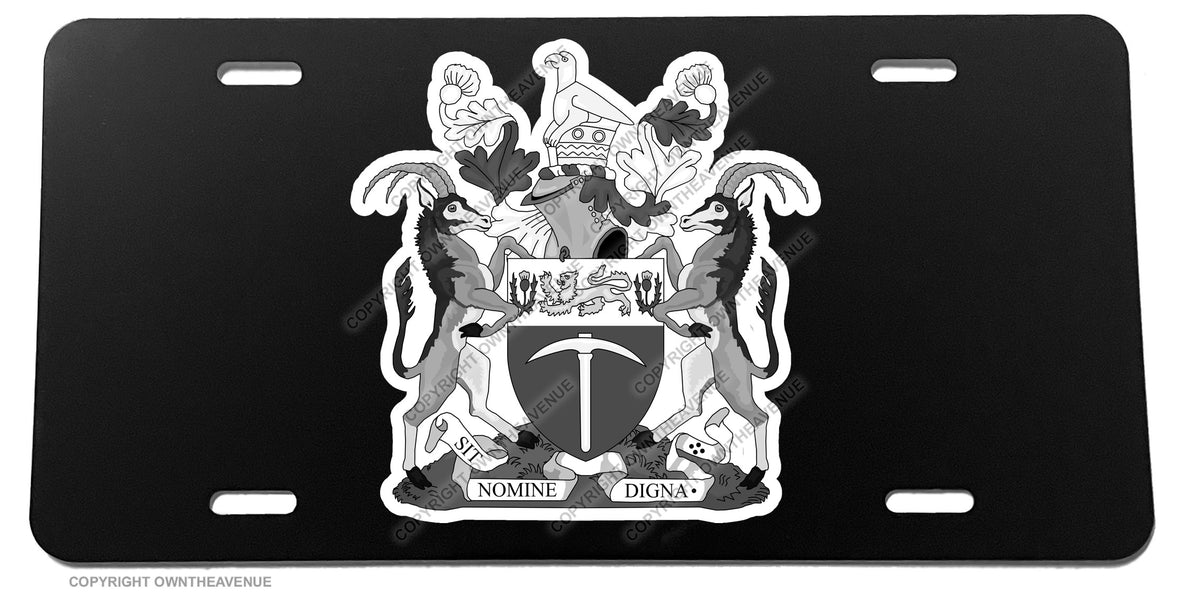 Rhodesia Rhodesian Coat of Arms Flag Subdued Metal Auto License Plate