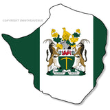 Rhodesia Rhodesian Flag Map Outline Sticker Decal 3.75" - OwnTheAvenue