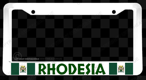 Rhodesia Rhodesian World Country Flag White License Plate Frame
