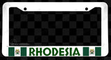 Rhodesia Rhodesian World Country Flag White License Plate Frame - OwnTheAvenue