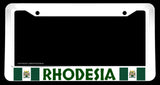 Rhodesia Rhodesian World Country Flag White License Plate Frame - OwnTheAvenue