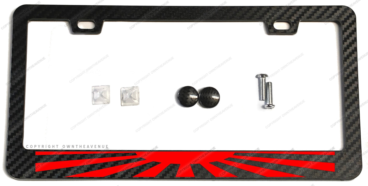 JDM Rising Sun Japanese Carbon Fiber License Plate Frame