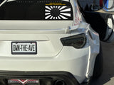 JDM Japanese Rising Sun Carbon Fiber Style Vinyl Sticker 5" Inches - OwnTheAvenue