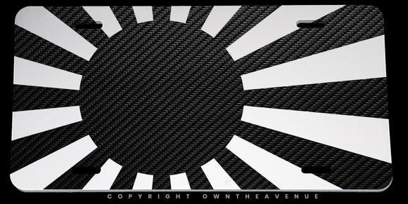 Rising Sun Carbon Fiber Style JDM Racing Drifting Auto Metal License P