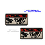 2 Pack - Warning Video Surveillance Security Burglar Alarm Vinyl Sticker Decals Rustic Style - 4.5" Inches Long Each - OwnTheAvenue