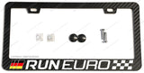 Run Euro German Germany Flag Sport Stripe Carbon Fiber License Plate Frame - OwnTheAvenue