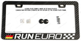 Run Euro German Germany Flag Sport Stripe Carbon Fiber License Plate Frame - OwnTheAvenue