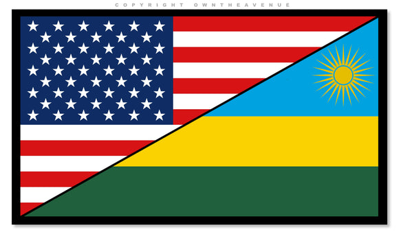 Rwanda USA American World Country Flag Car Truck Laptop Vinyl Sticker Decal 3.5