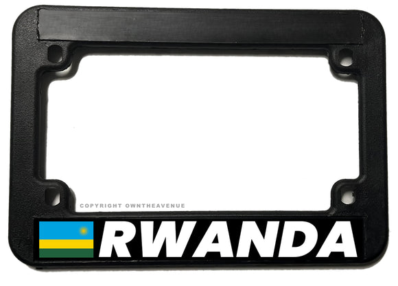 Rwanda World Country Flag Motorcycle License Plate Frame - OwnTheAvenue