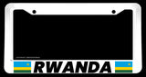 Rwanda World Country Flag White License Plate Frame - OwnTheAvenue