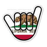 2Pcs Shaka Hang Loose California Cali Bear Flag Sticker V01 Bumper JDM Decal