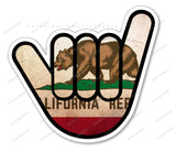 Vintage Style Shaka Hang Loose California Bear Flag Sticker Bumper JDM Decal - OwnTheAvenue