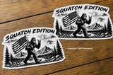 x2 Bigfoot Squatch Edition Flag Funny Mountains Forest Vinyl Decal Stickers 3.5"