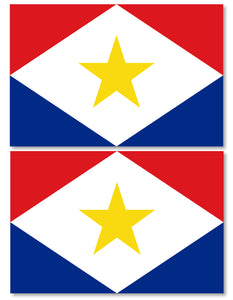 Two Pack Saba Islands Flag Car Truck Window Bumper Laptop Vinyl Sticker Decals - OwnTheAvenue