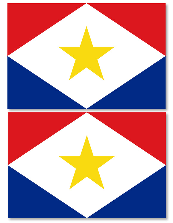 Two Pack Saba Islands Flag Car Truck Window Bumper Laptop Vinyl Sticker Decals - OwnTheAvenue