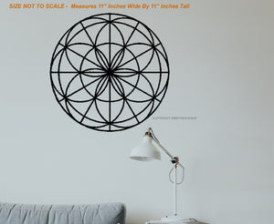 Sacred Geometry Math Wall Decor Decal Model V01 - 11" x 11" Inches - OwnTheAvenue