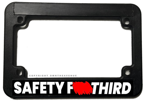 Safety Third Humor Joke Dirt Bike Motorcycle License Plate Frame - OwnTheAvenue