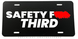 Safety Third Humor Joke JDM Drifting Racing Auto Metal License Plate