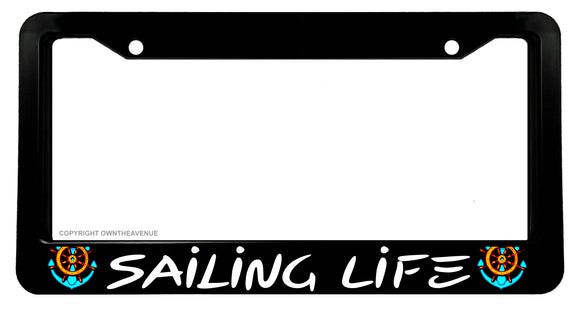 Sailing Life Boat Ocean Yacht Nautical License Plate Frame - OwnTheAvenue