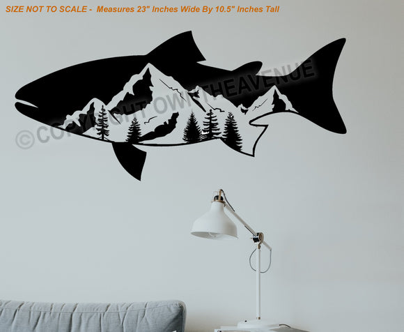 Salmon Forest Nature Hiking Mountains Wall Decor Decal 23
