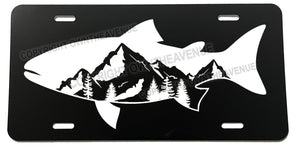 Salmon Forest Nature Hiking Mountains Fishing License Plate Cover - OwnTheAvenue
